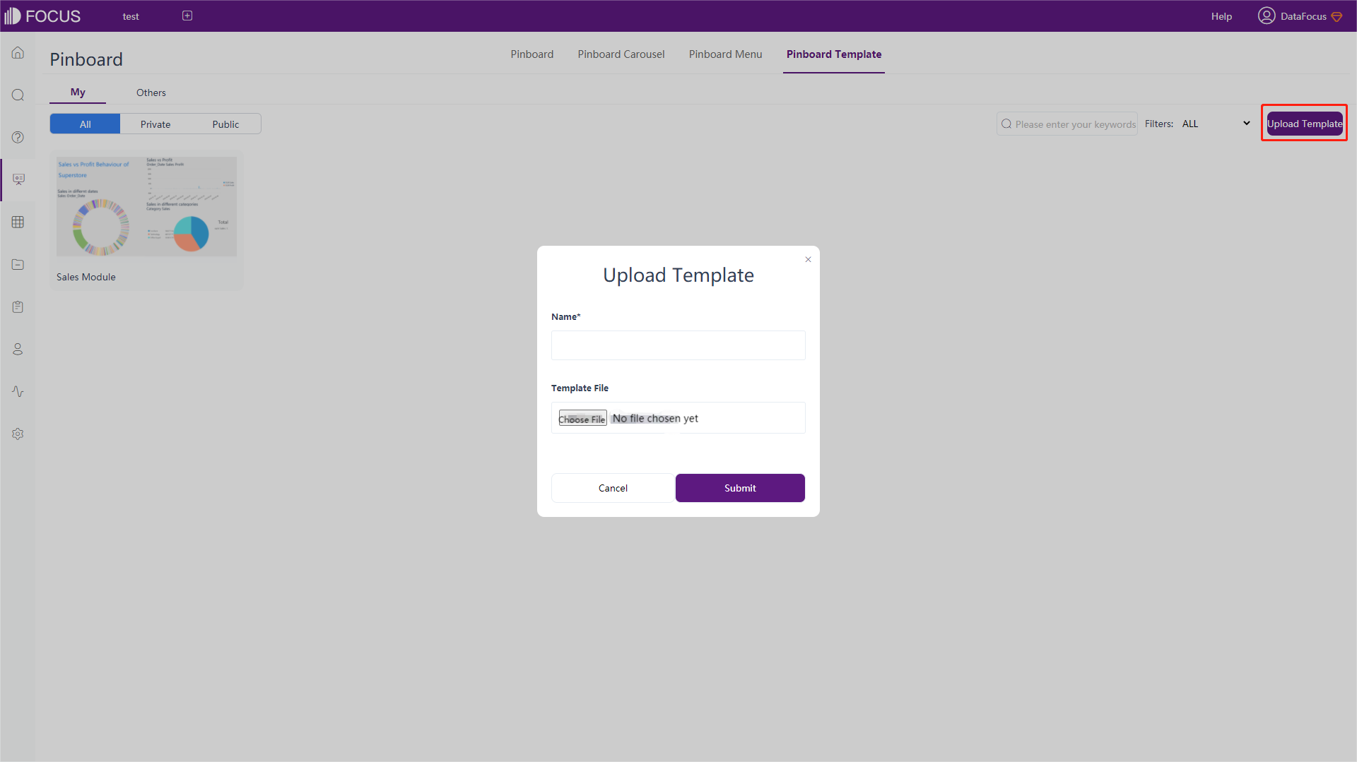 Figure 5-10-5 Upload template